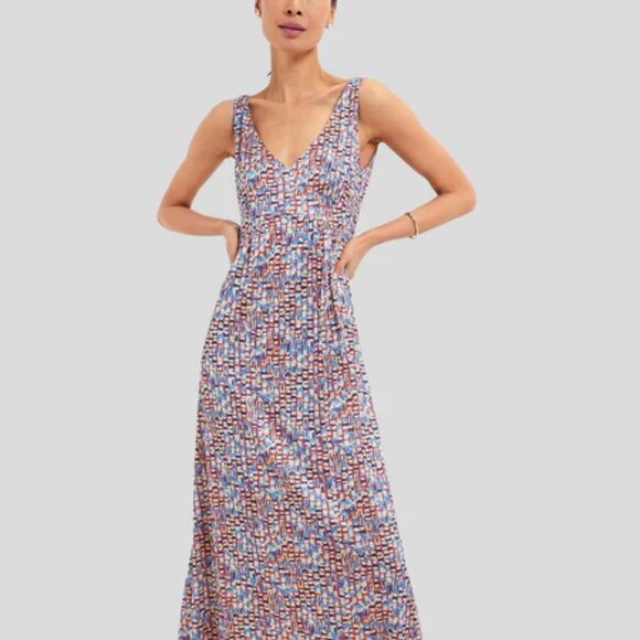 Tuckernuck Dresses & Skirts - Tuckernuck NWT Mosiac Natasha dress Medium V-Neck Empire Waist Blue, Gold & Red